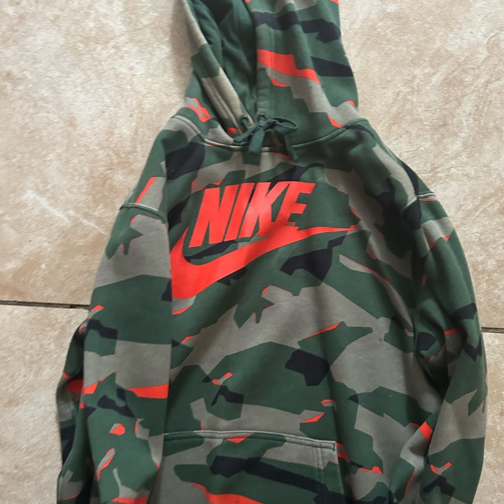 Nike Camouflage Hoodie with orange Logo